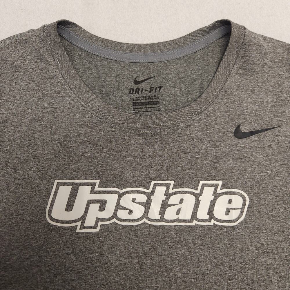Nike Upstate Casual Crew Neck Short Sleeve Graphic T Shirt Womens Size M Gray